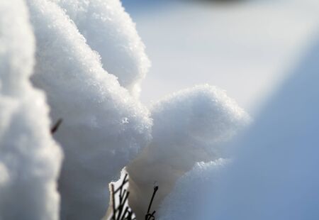 Fluffy Snowdrift In Cold Winter Dayの写真素材