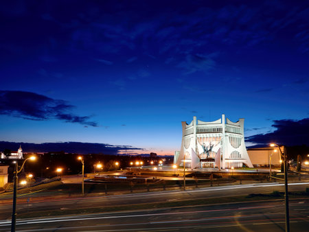 Grodno Regional Drama Theatre at Autumn Night municipal propertyのeditorial素材