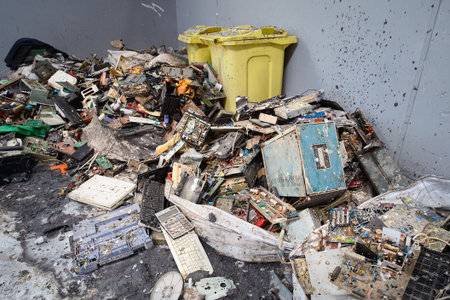 Modern plant of waste sorting and recycling. Electronic waste is sorted and prepared for further...