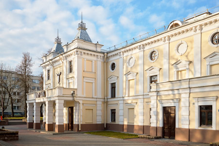 GRODNO, BELARUS - NOVEMBER 2019: Old Puppet Theatre Building exterior in European visa free city Grodno, or Hrodna Belarus former Grand Duchy of Lithuaniaのeditorial素材