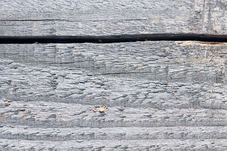 Old sandy weathered washed tainted wood texture with horizontal crack annual rings and grains of river sand. Natural textured closeup dry plank background.の写真素材