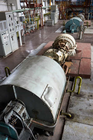 Chemical enterprise air turbo compressors for supplying air separation units workshops and departments of petrochemical plant with air.の写真素材