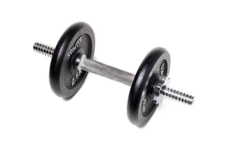 Gym dumbbell Starfit isolated over white background three quarter side top view.のeditorial素材
