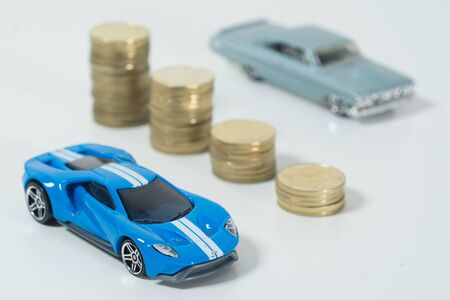 Trade in old car for new car.の写真素材