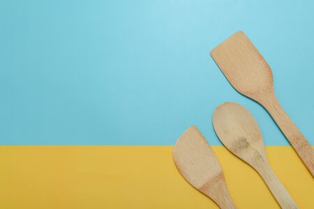 Variety of spatulas, placed at bottom right.の写真素材