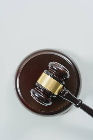 judge hammer on Decision making.の写真素材