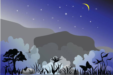 Night landscapeのイラスト素材