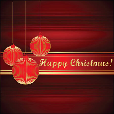 Beautiful, red New Year's balls by Christmasのイラスト素材