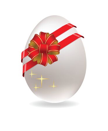 White egg with a bowのイラスト素材