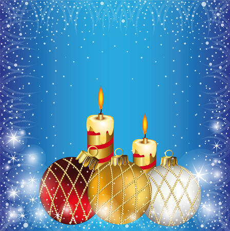 Christmas card with three Christmas ballsのイラスト素材