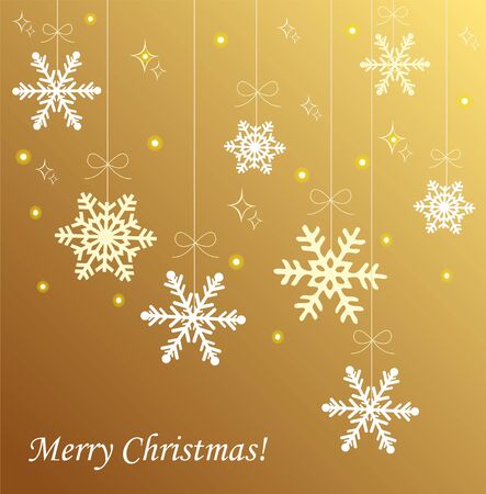 Christmas card with white snowflakesのイラスト素材