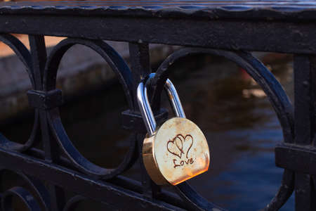 The Castle of Love on the bridge near the riverの写真素材
