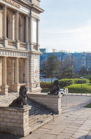 Architectural building in Kaliningrad on a sunny dayの写真素材