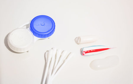 Lens container, earplaids and toothpaste for hygiene
