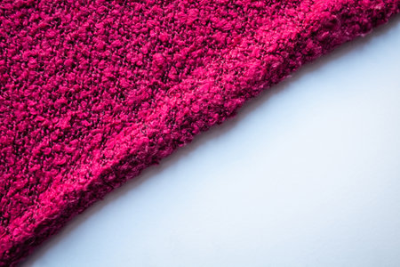The background for the design of the raspberry fabric and white surfaceの写真素材