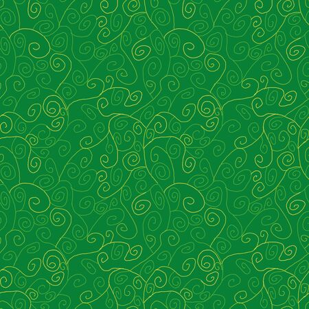 Seamless vector pattern with abstract green vines. Surface print design.のイラスト素材
