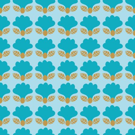 A seamless vector pattern with simple bluebell flowers on a pale blue background. Surface print design.のイラスト素材