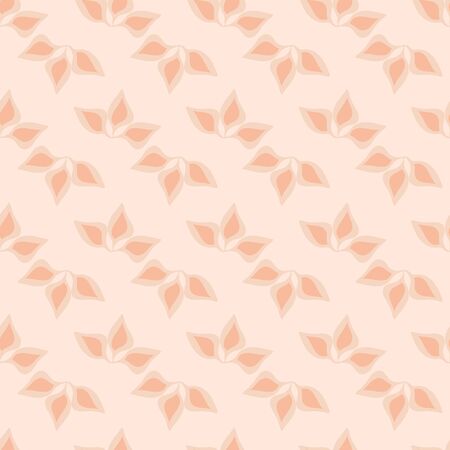 Simple pink leaves seamless vector pattern. Pastel surface print design. For backgrounds, textures, stationery, wrapping paper, and packaging.のイラスト素材