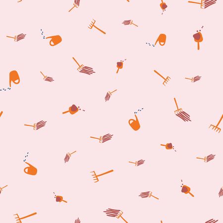 Gardening tools seamless vector pattern. Surface print design for fabrics, stationery and packaging.のイラスト素材