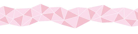 Pink triangle shaped mosaic vector border print. Simple abstract surface print design for decorating cards, posters, and invitatons. Can be used as striped seamless pattern.のイラスト素材