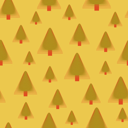 Spruce trees forest seamless vector pattern. Christmas woodlans surface print design for cards,...