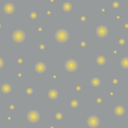 Illuminating yellow glowing fireflies seamless vector pattern on ultimate gray background. Simple surface print design for fabrics, stationery, scrapbook paper, gift wrap, textiles, and packaging.のイラスト素材