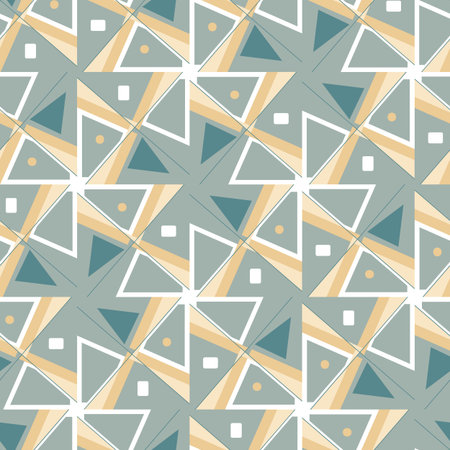Abstract geometric mosaic seamless vector pattern. Unisex surface print design for fabrics,...