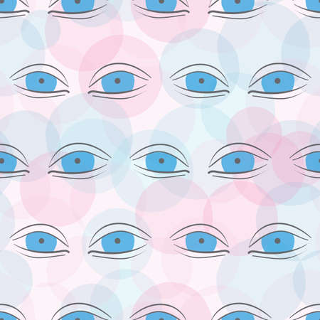 A blue eyes seamless vector pastel patternのイラスト素材