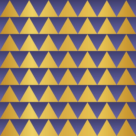 A gold and periwinkle triangles vector pattern