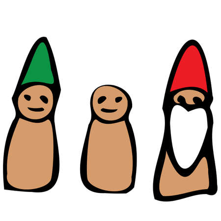 christmas craft peg dolls simple vector clip artのイラスト素材