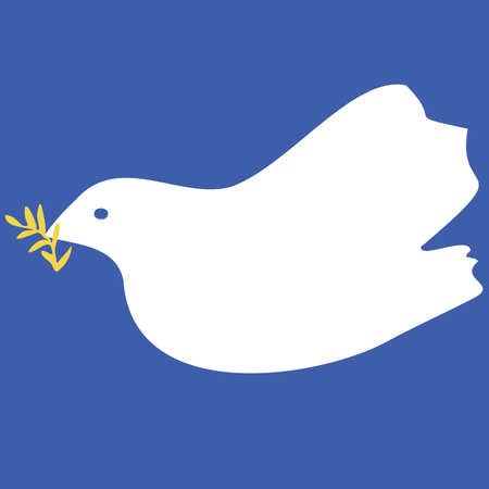 white dove peace symbol simple vector illustrationのイラスト素材