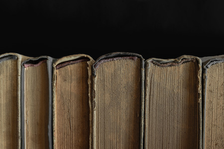 Very old and dusty book side pages background surfaceの写真素材