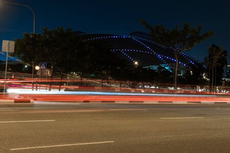 Singapore - 13 October 2018. Sports Hub at night timeのeditorial素材