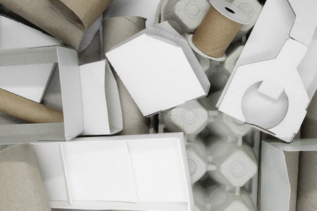 Background surface of various shapes and types cardboardの写真素材