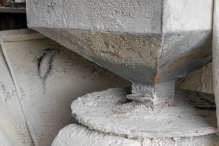 Part of dusty from flour and dust portable electric grains crusher for farmの写真素材