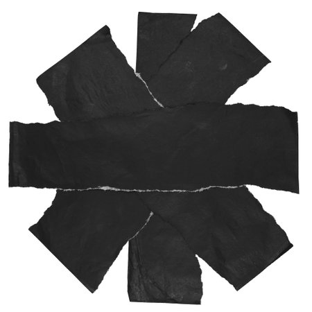 Graphic resources. Thorn in strips tracing paper placed in asterisk shape backgroundの写真素材