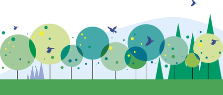 Let's walk in the green forestのイラスト素材
