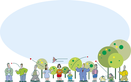 People in the cityのイラスト素材