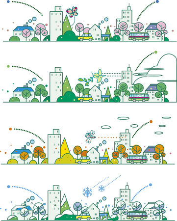 The streets of the four seasonsのイラスト素材