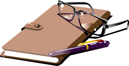 Glasses and notebookのイラスト素材