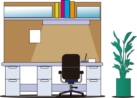 Office desk illustrationのイラスト素材