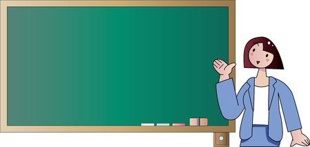 Blackboard and teacherのイラスト素材