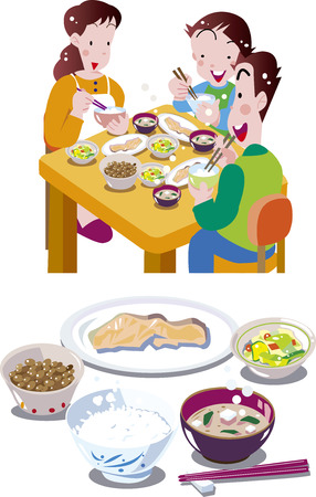 Japanese breakfastのイラスト素材