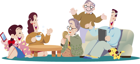 Banquet in the living roomのイラスト素材