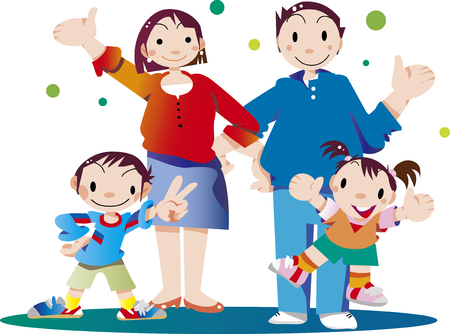 Energetic familyのイラスト素材