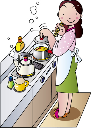 Mom's cookingのイラスト素材