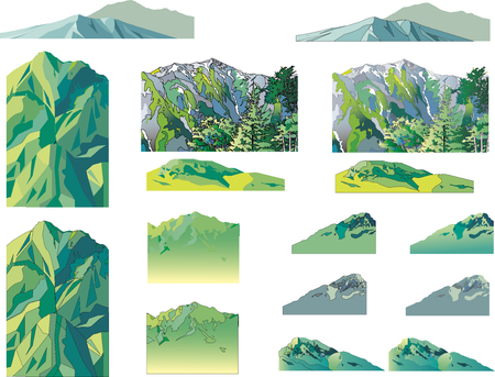 Mountain material collectionのイラスト素材
