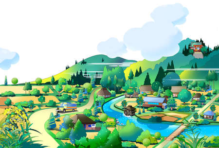 Scenes from the Japanese countryside in the pastの写真素材