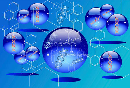 Background of scientific images of mathematical formulas and diagrams such as genes_02のイラスト素材