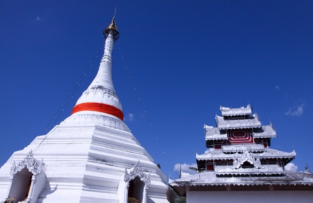 Chedi in Wat Phra That Doi Kong Mu of Mae Hong Sorn の写真素材